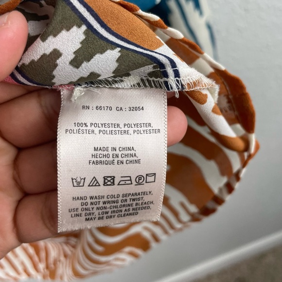 Anthropologie Maeve Multi Patterned Sheer Notch Neck Blouse - Picture 4 of 7